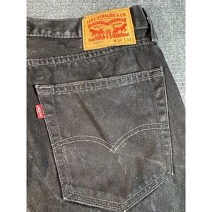 Levi's 505 Straight Leg BLACK Denim Jeans 100% Cotton - Size W36 X L32 Vintage